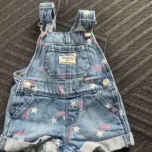 OshKosh B'gosh Denim Overalls with Stars and Rainbows